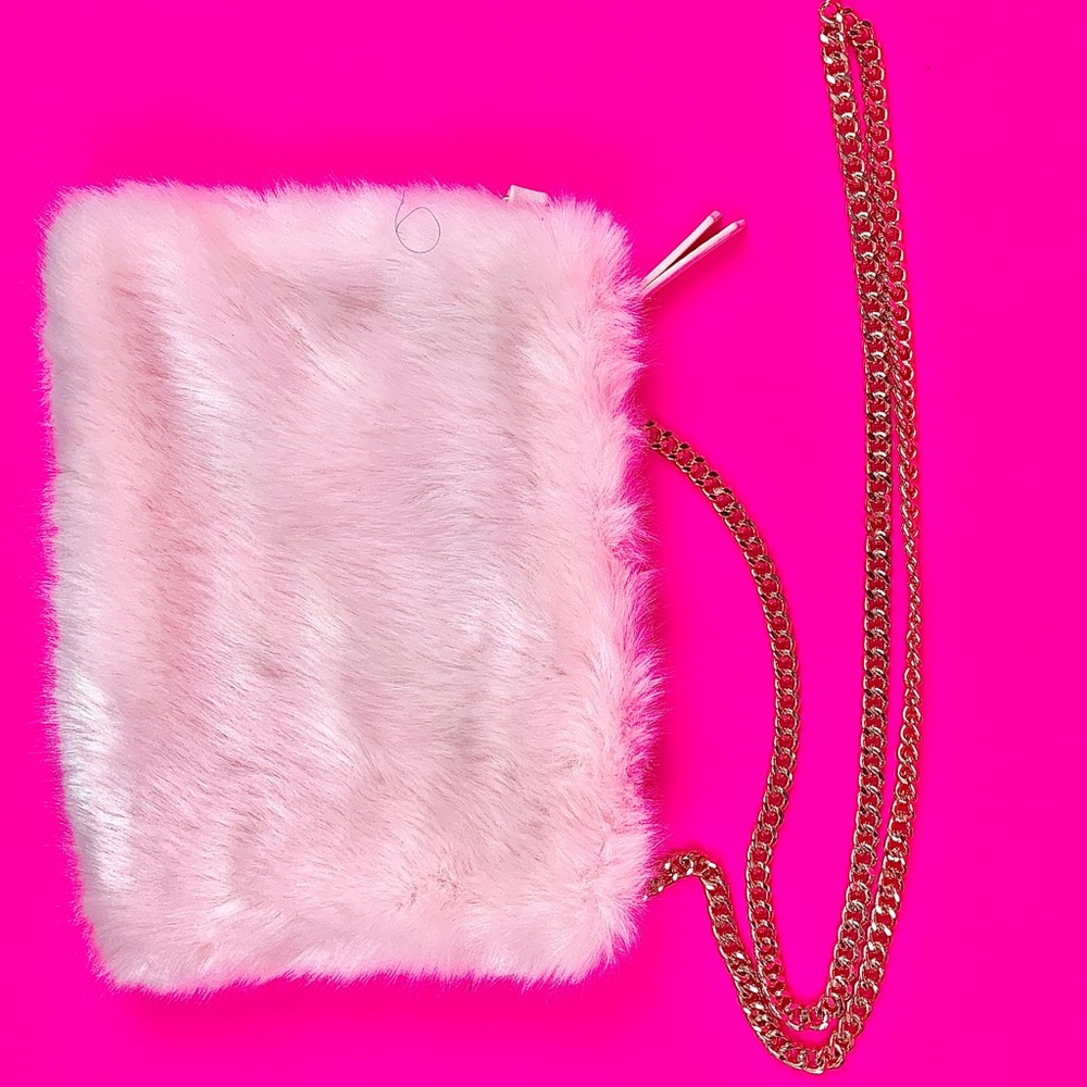 Forever 21 Furry Light Pink Crossbody Purse - Picture 2 of 4